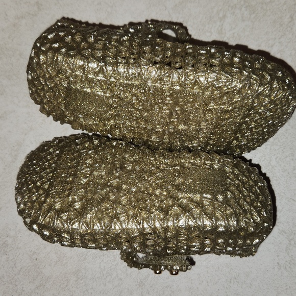 Mini Melissa Sparkling Gold Dress Shoes - Picture 4 of 5